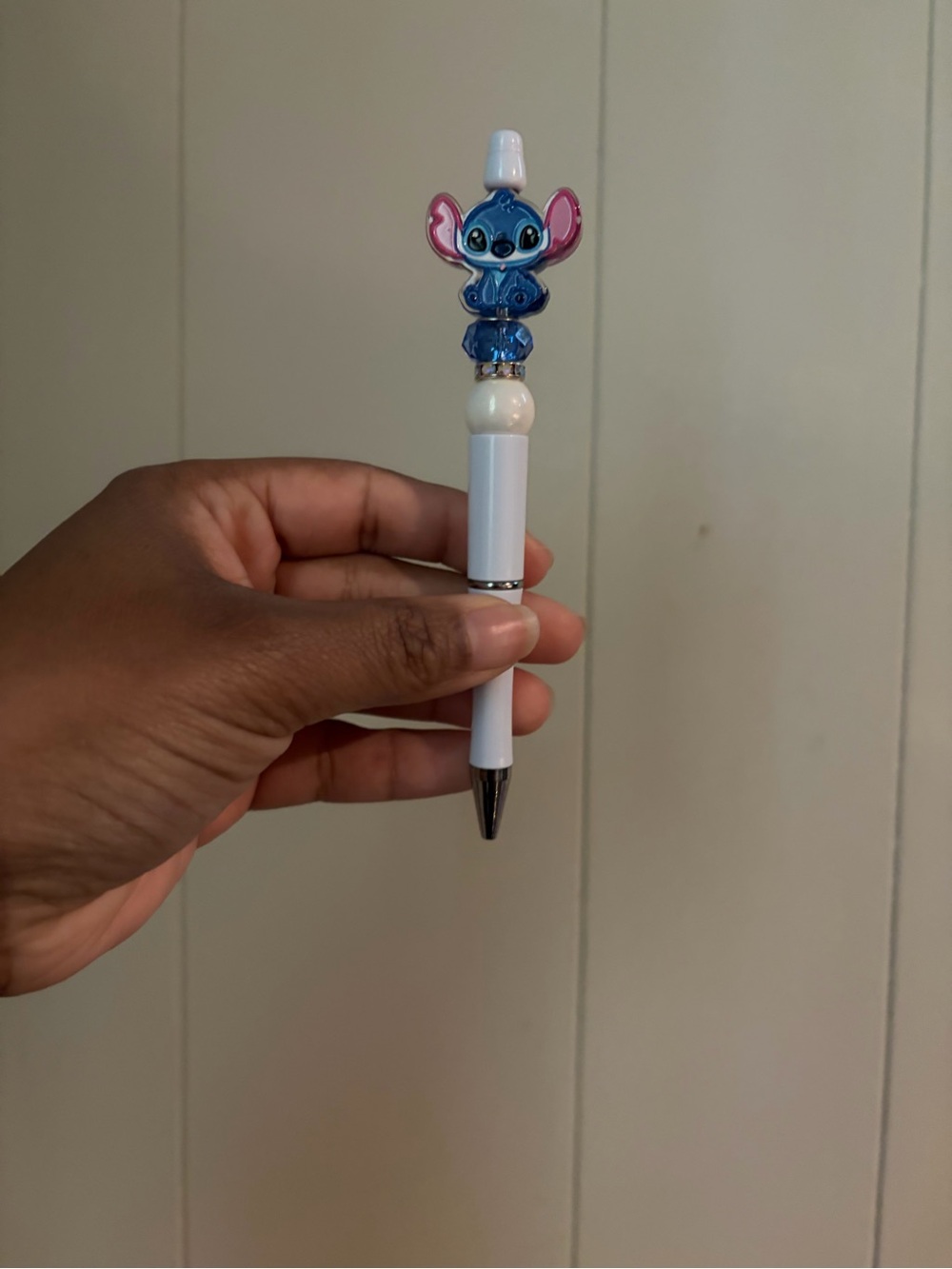 Cute Blue Stitch Character Topper White Ballpoint Pen